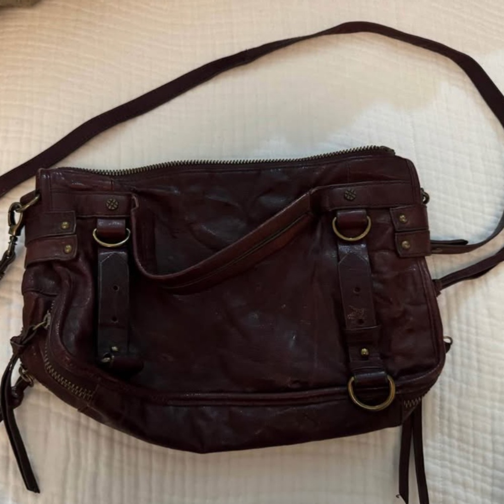 Burgundy Leather Shoulder Bag